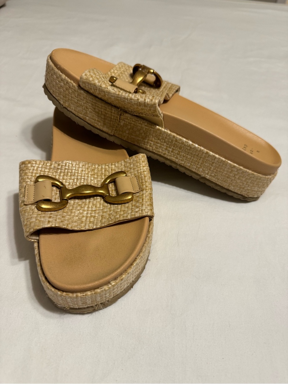 A New Day Woven Slides with Gold Accent